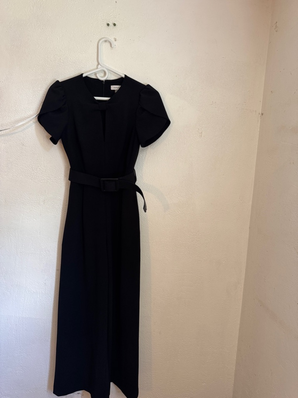 Calvin Klein Black Maxi Jumpsuit with Belt size 2 pre-owned
